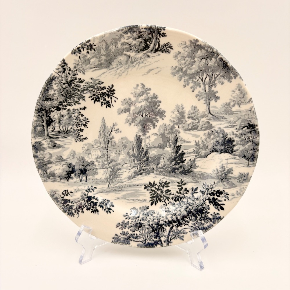 Envogue British Heritage Blue White Toile Landscape Earthenware Salad Plate